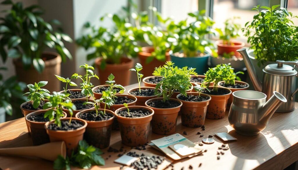 growing herbs indoors from seeds