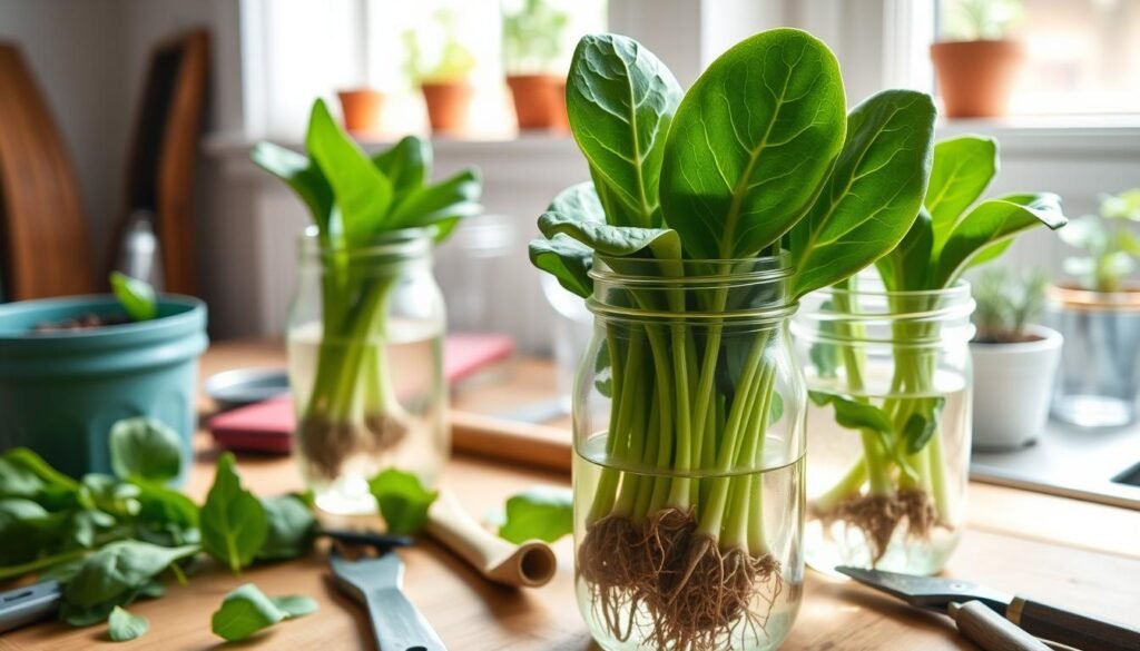 growing spinach from cuttings