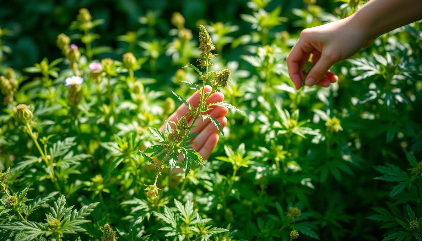 harvesting catnip