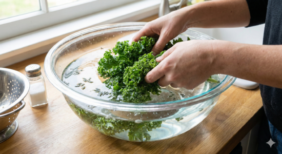 Can I Still Eat the Kale,use a salt water soak with large bowl