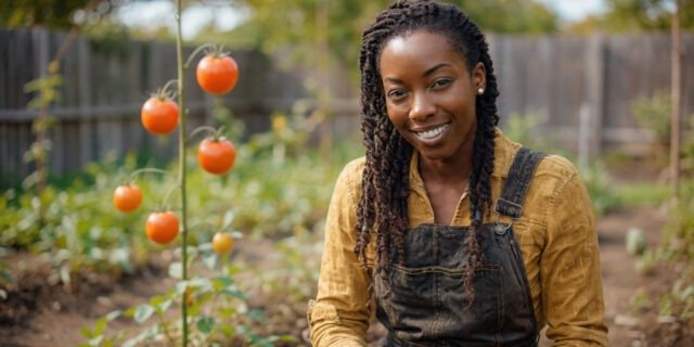 backyard garden planting tomato