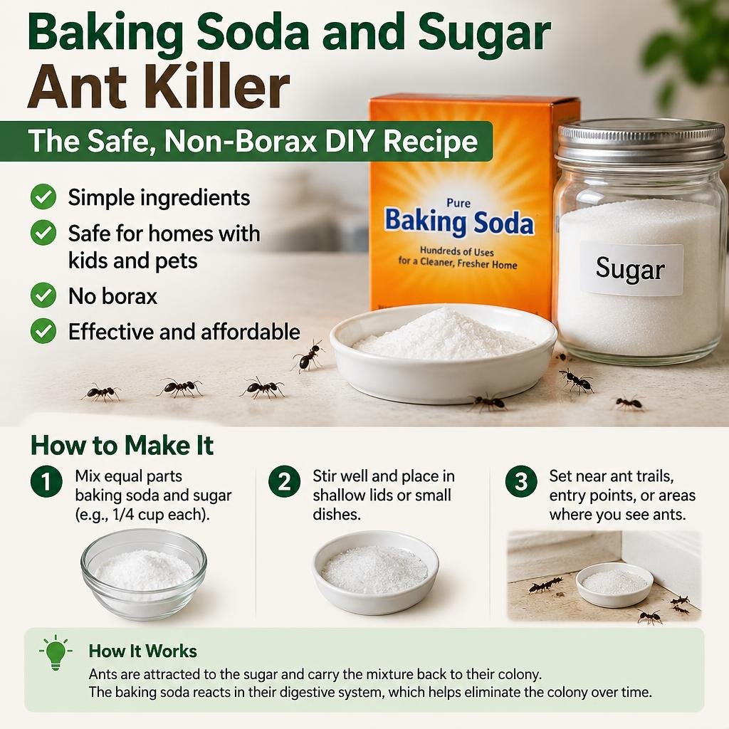 Baking Soda and Sugar Ant Killer: The Safe, Non-Borax DIY Recipe
