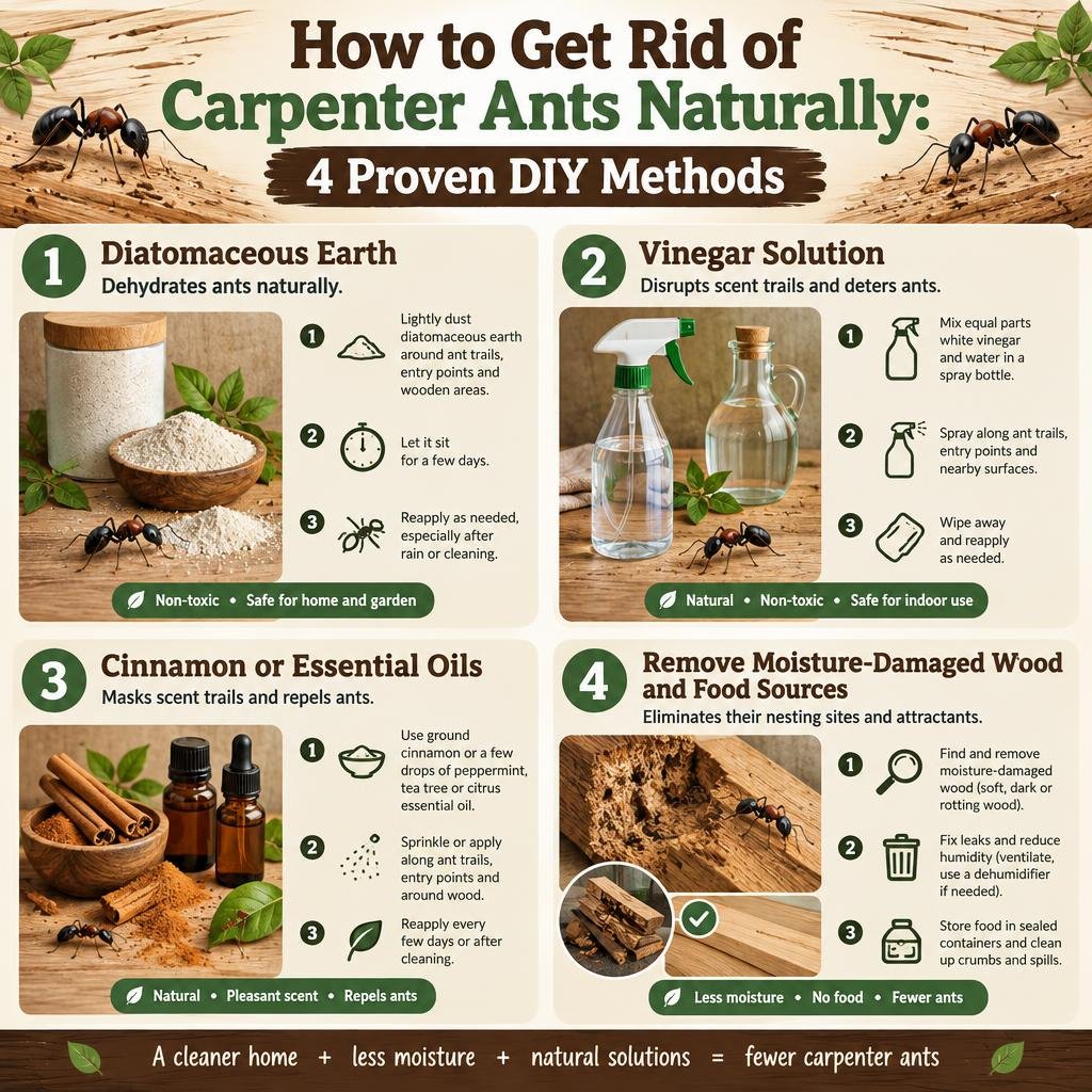 How to Get Rid of Carpenter Ants Naturally: 4 Proven DIY Methods