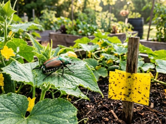 How to Get Rid of Japanese Beetles & Cucumber Beetles Organically (Without Damaging Pollinators)