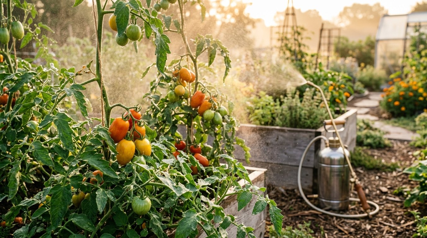 How to kill spider mites on tomato plants and vegetables naturally with garden spray mist